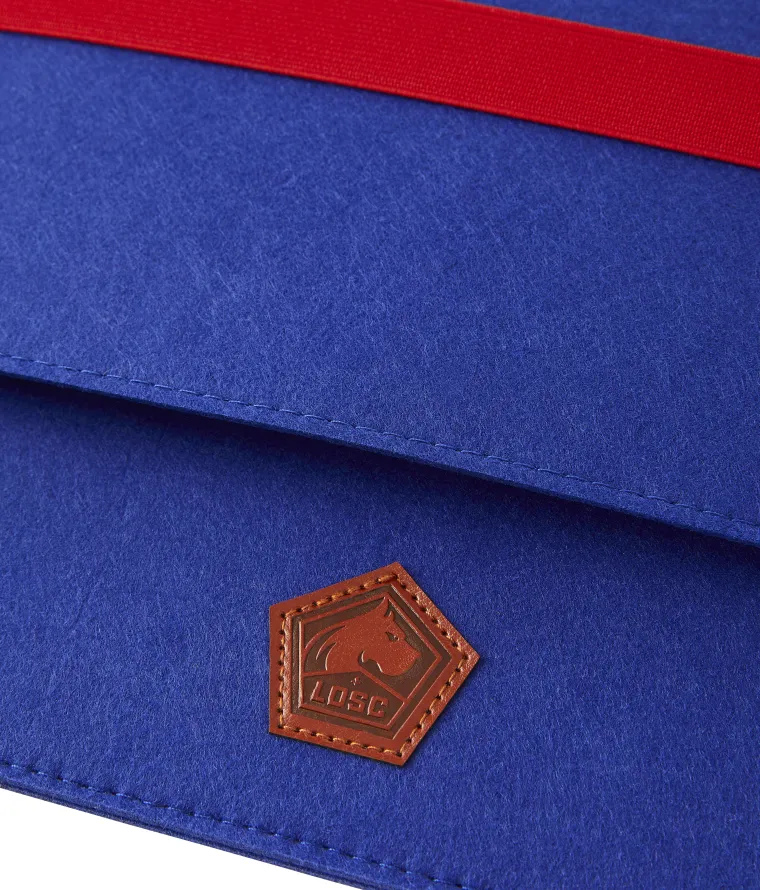 Visuel Pochette d'ordinateur eco feutre LOSC bleue
