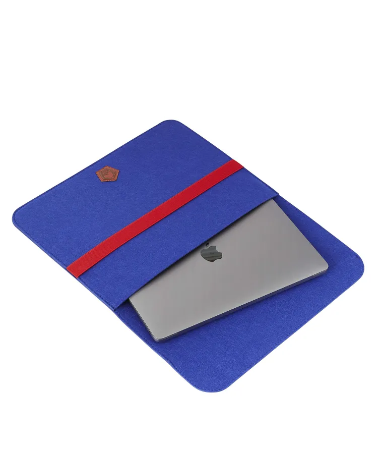 Visuel Pochette d'ordinateur eco feutre LOSC bleue