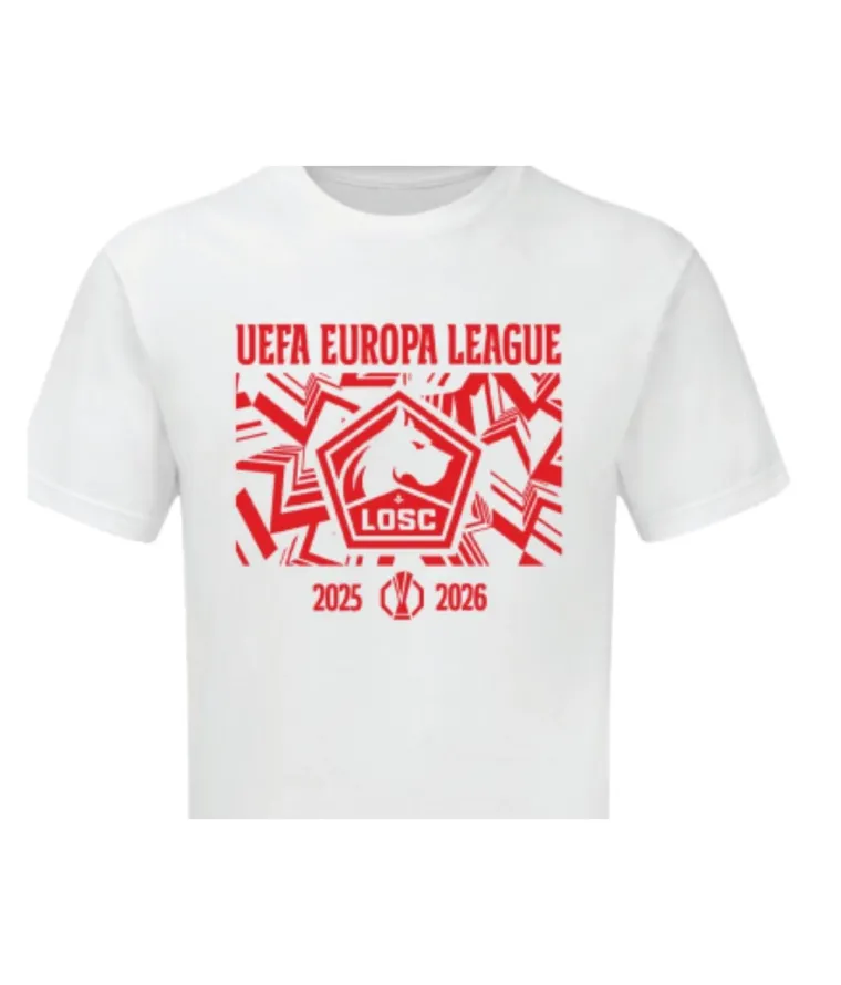 Visuel T shirt UEFA Europa League BLANC LOSC - 25/26