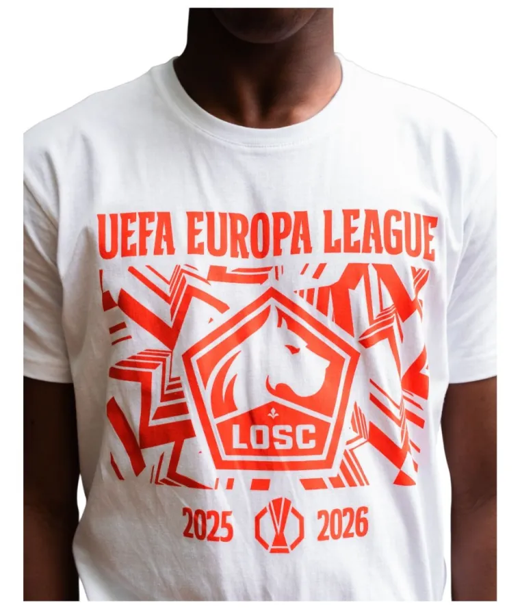 Visuel T shirt UEFA Europa League BLANC LOSC - 25/26