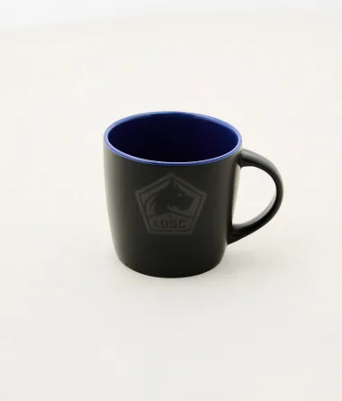 Mug LOSC noir intérieur bleu