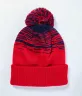 Visuel BONNET ADULTE ROUGE / BLEU AVEC POMPON